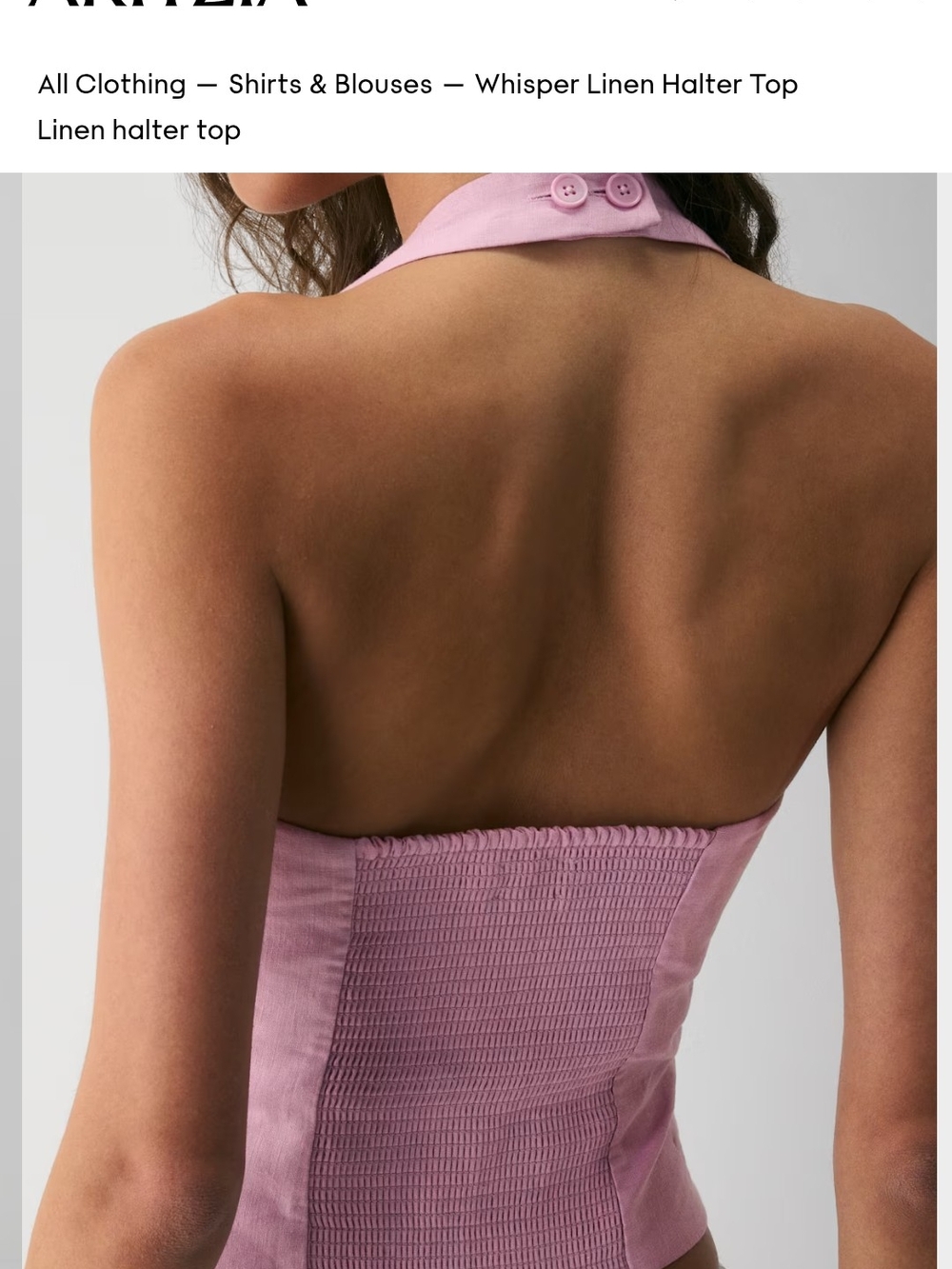 Aritzia Whisper Halter Top in Dusty Pink